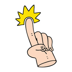 pointing finger quirky hand drawn cartoon