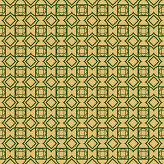 Modern Geometric Pattern With Hand-Drawing Ornament. Vector Super Illustration. For Fabric, Textile, Bandana, Scarg, Colored Print. Green olive color