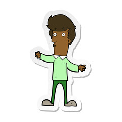 sticker of a cartoon startled man