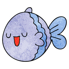 quirky hand drawn cartoon fish