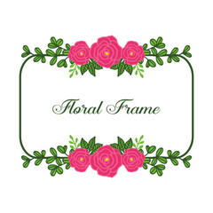 Vector illustration decoration pink flower frames blooms