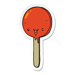 sticker of a cartoon candy lollipop