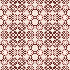 Vector Seamless Pattern With Abstract Geometric Style. Repeating Sample Figure And Line. Paper For Scrapbook, wrapping, background. Red rose color