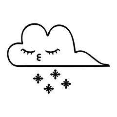 line drawing cartoon storm snow cloud
