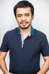 Obraz premium Portrait os smart young asian mustache man