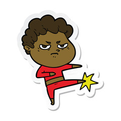 sticker of a cartoon angry man
