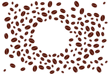 Coffee beans isolated on a white background. Vector illustration