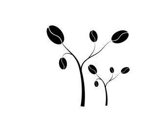 Coffee beans tree icon. vector illustration