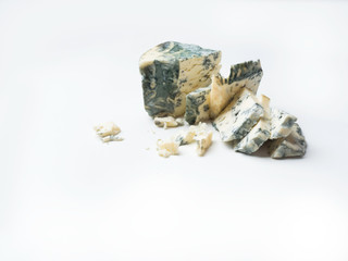 delicious blue cheese on a white background