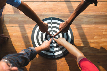 Targeting the business concept.Vision of business towards organization