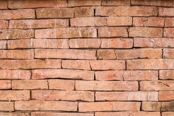 Red brown old brick wall texture background