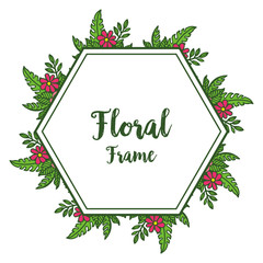 Vector illustration abstract rose wreath frame with green leaves