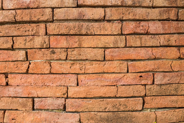 Red brown old brick wall texture background