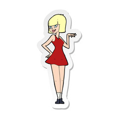 sticker of a cartoon pretty woman