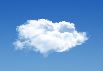 Naklejka na ściany i meble Single cloud illustration isolated over blue background