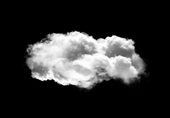 Single cloud illustration isolated over black background