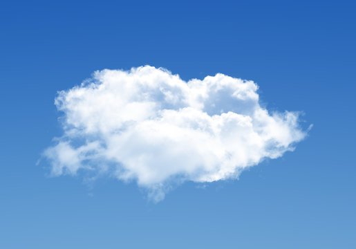 Single cloud illustration isolated over blue background © Studio-M