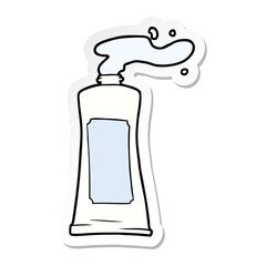 sticker of a cartoon cream in tube