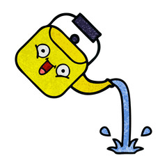 retro grunge texture cartoon pouring kettle