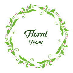 Vector illustration style pink floral frame with white backdrop