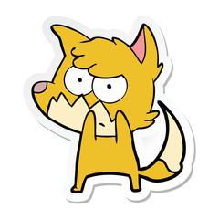 sticker of a cartoon annoyed fox