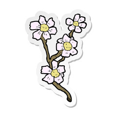 sticker of a cartoon flowers