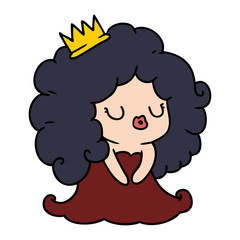 cartoon of cute kawaii girl