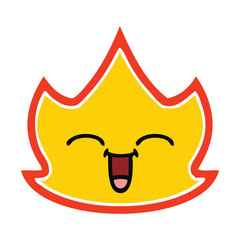 flat color retro cartoon fire