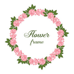 Vector illustration various shape pink wreath frame