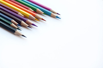 color pencils on white background 