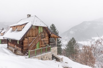 rural mountain house landscape