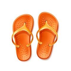 Vector orange flip flops beach footwear slippers