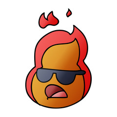 gradient cartoon kawaii flames in shades