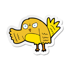 sticker of a angry cartoon bird