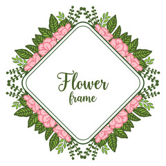 Vector illustration template flower frame with white background