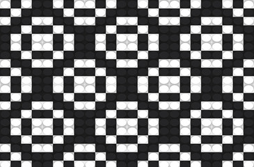 3d rendering. seamless Modern luxurious White and black oval in hexagonal shape pattern design wall background.