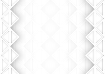3d rendering. modern tri square grid art shape pattern on white floor banner background.