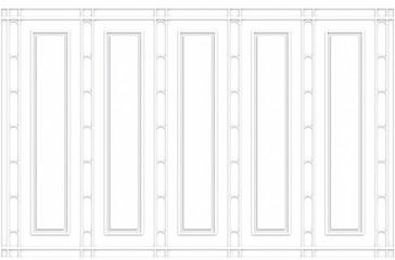 3d rendering. luxury white classical pattern wood design vintage wall background.