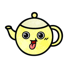 Obraz premium retro grunge texture cartoon tea pot