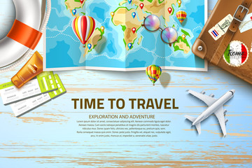 Vector time to travel poster design 3d © belokrylowa