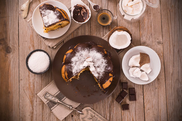 Chocolate coconut cake.
