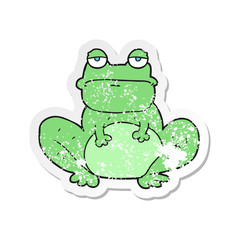 Fototapeta premium retro distressed sticker of a cartoon frog