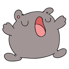 quirky hand drawn cartoon singing bear