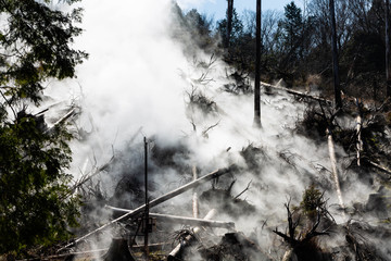 火山の蒸気