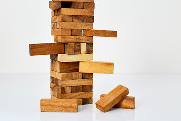 blocks wood  on white  background