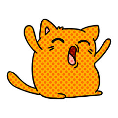 cartoon of cute kawaii cat
