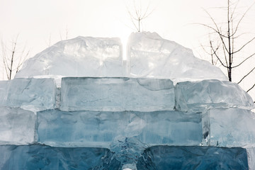 Ice sculptures in urban parks