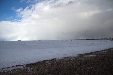 Winter, lake, ice