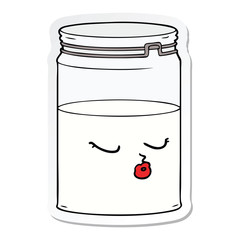 sticker of a cartoon glass jar