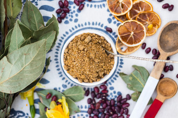 Svanetian Salt - traditional Georgian spice blend. Mix of local organic herbs and spices and rock salt.